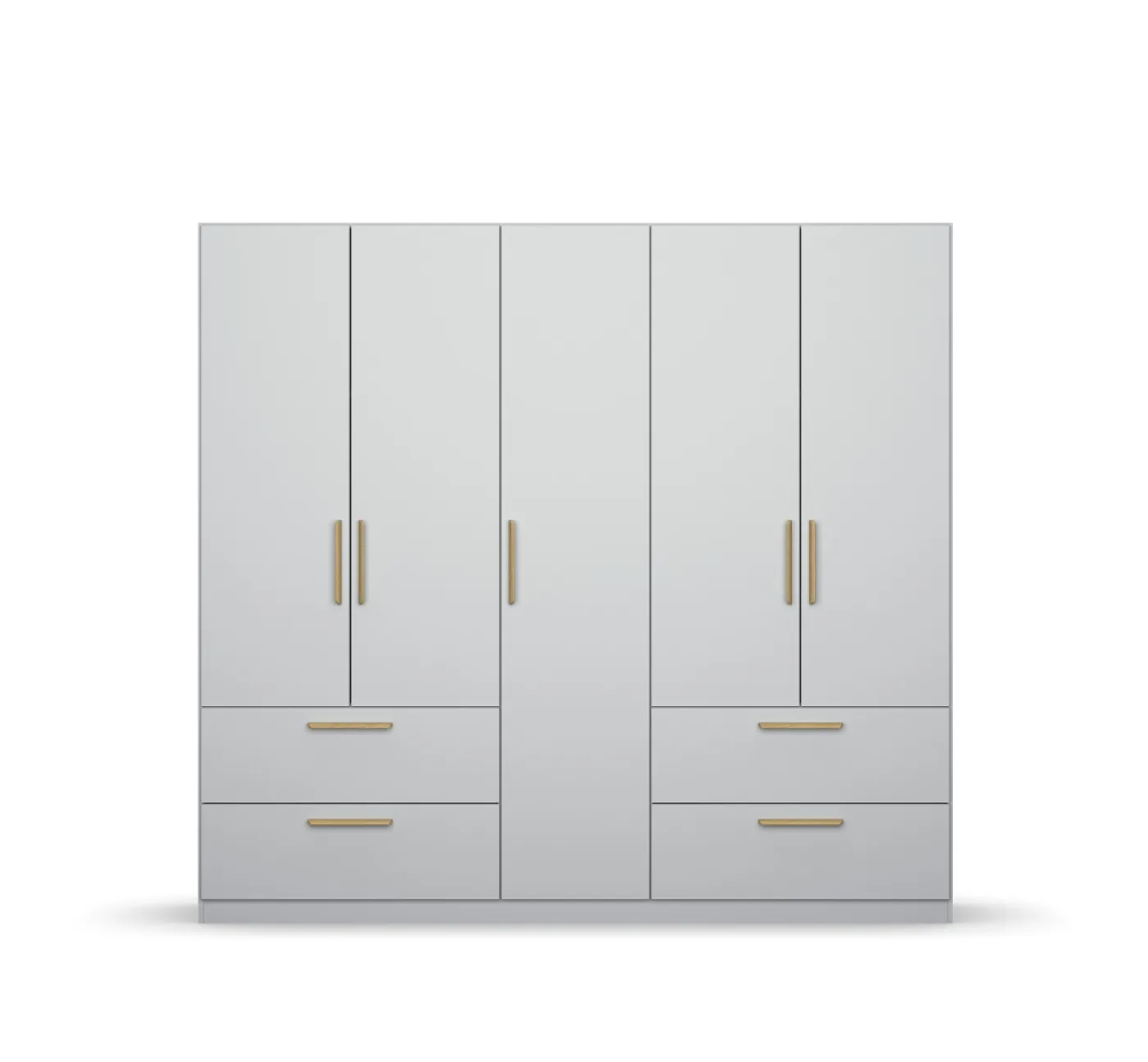 Kleiderschrank Drehtürenschrank Skandi | mit Schubkästen | seidengrau | verschiedene Größen