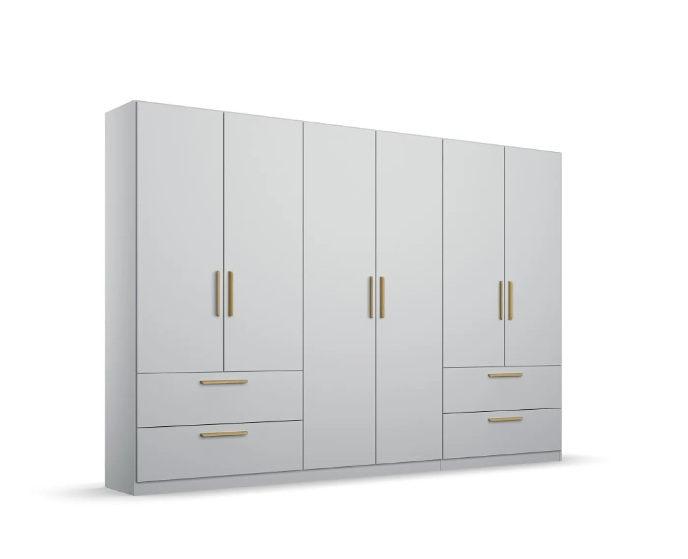 Kleiderschrank Drehtürenschrank Skandi | mit Schubkästen | seidengrau | verschiedene Größen