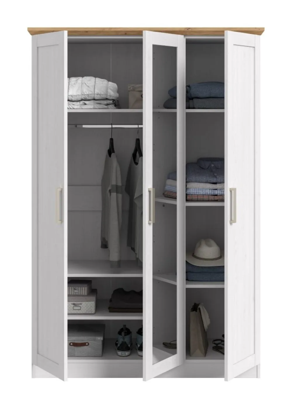 Kleiderschrank Florenz | mit 3 Türen | Sibiu Lärche / Artisan Eiche