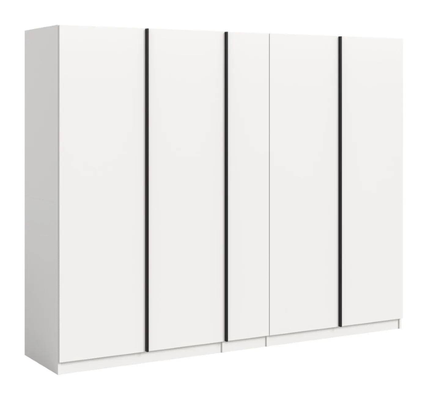 Kleiderschrank Oakland | mit 5 Türen & Schubkästeneinsätzen | weiß