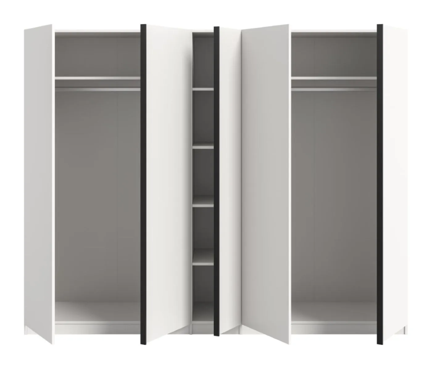 Kleiderschrank Oakland | mit 5 Türen | weiß