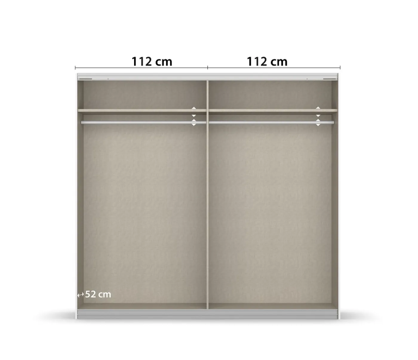 Kleiderschrank Schwebetürenschrank Apollon | 2-türig | Eiche Artisan