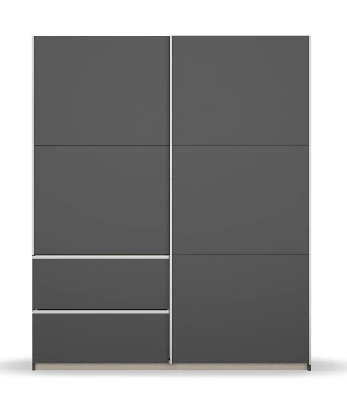 Kleiderschrank Schwebetürenschrank Sevilla | 2-türig | grau metallic |175 x 210 x 59 cm