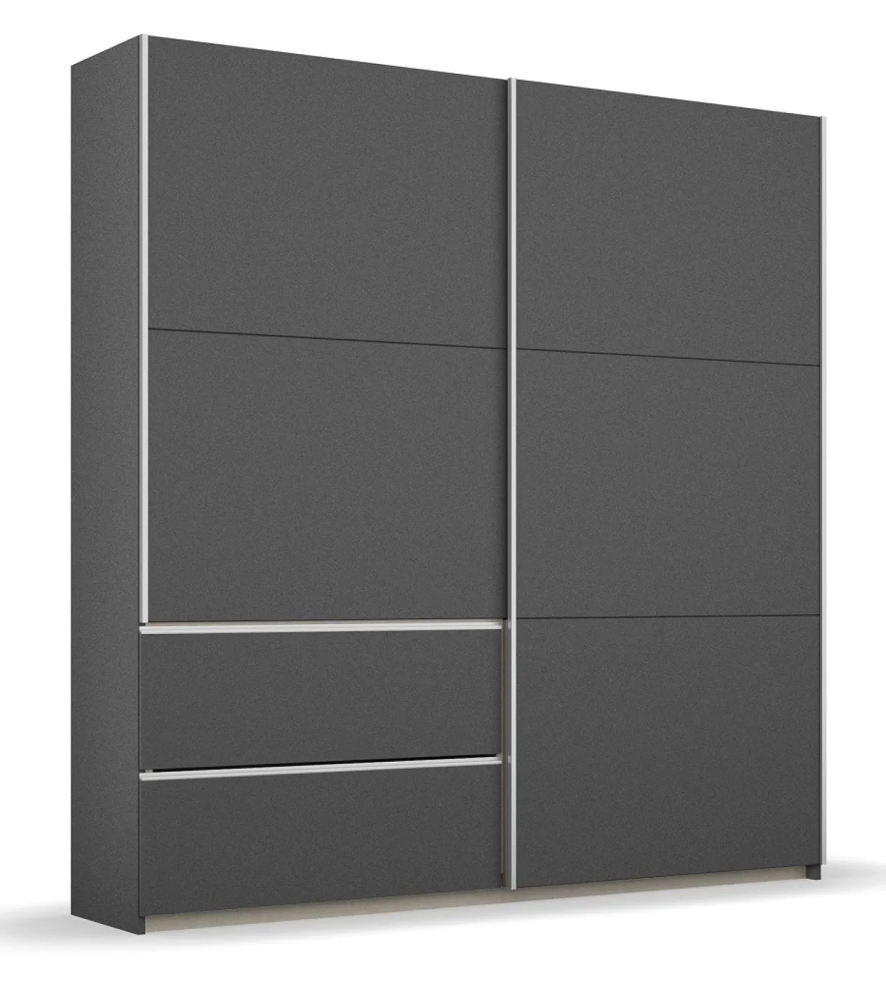 Kleiderschrank Schwebetürenschrank Sevilla | 2-türig | grau metallic |175 x 210 x 59 cm