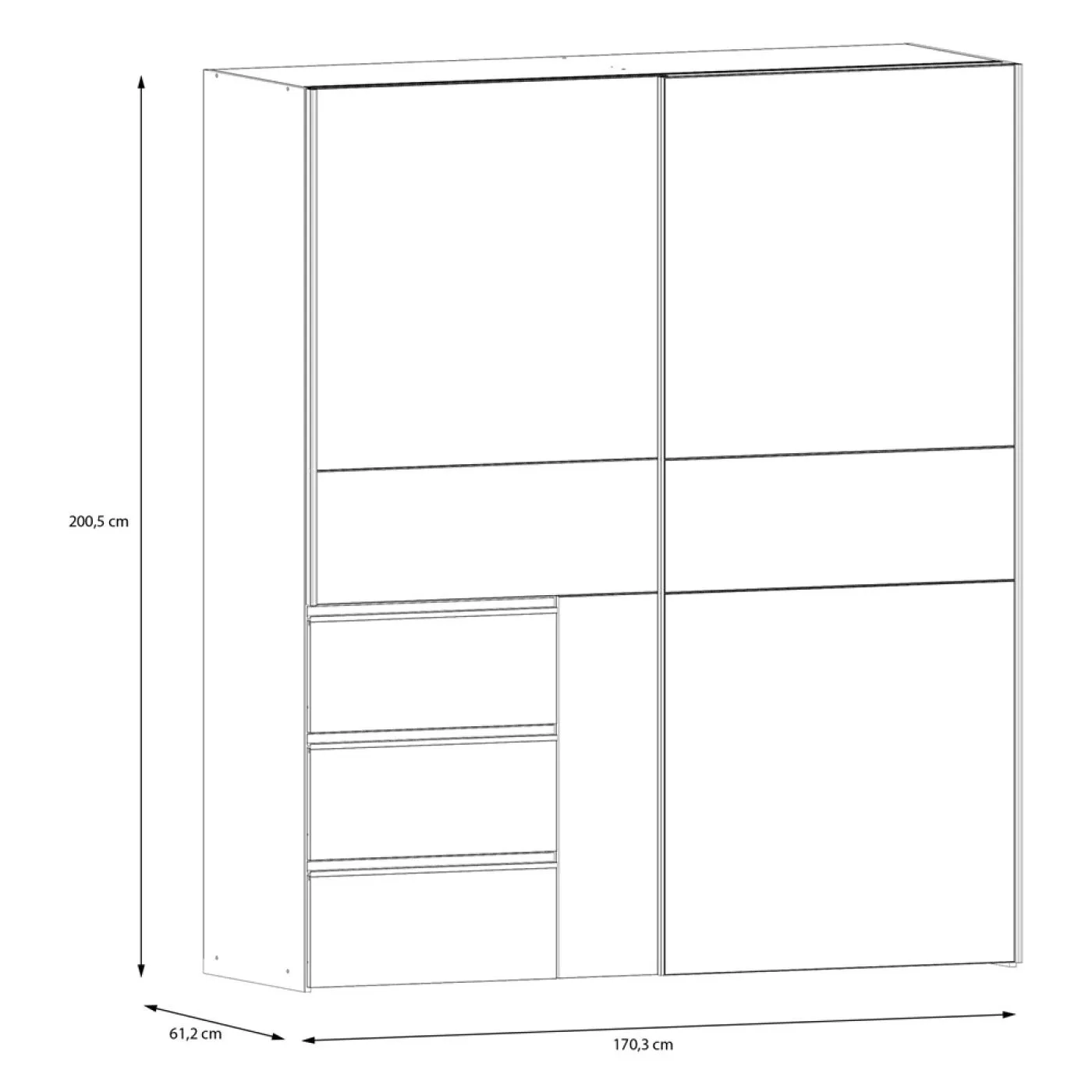 Kleiderschrank Schwebetürenschrank WINN 2 | 2-türig | Artisan Eiche