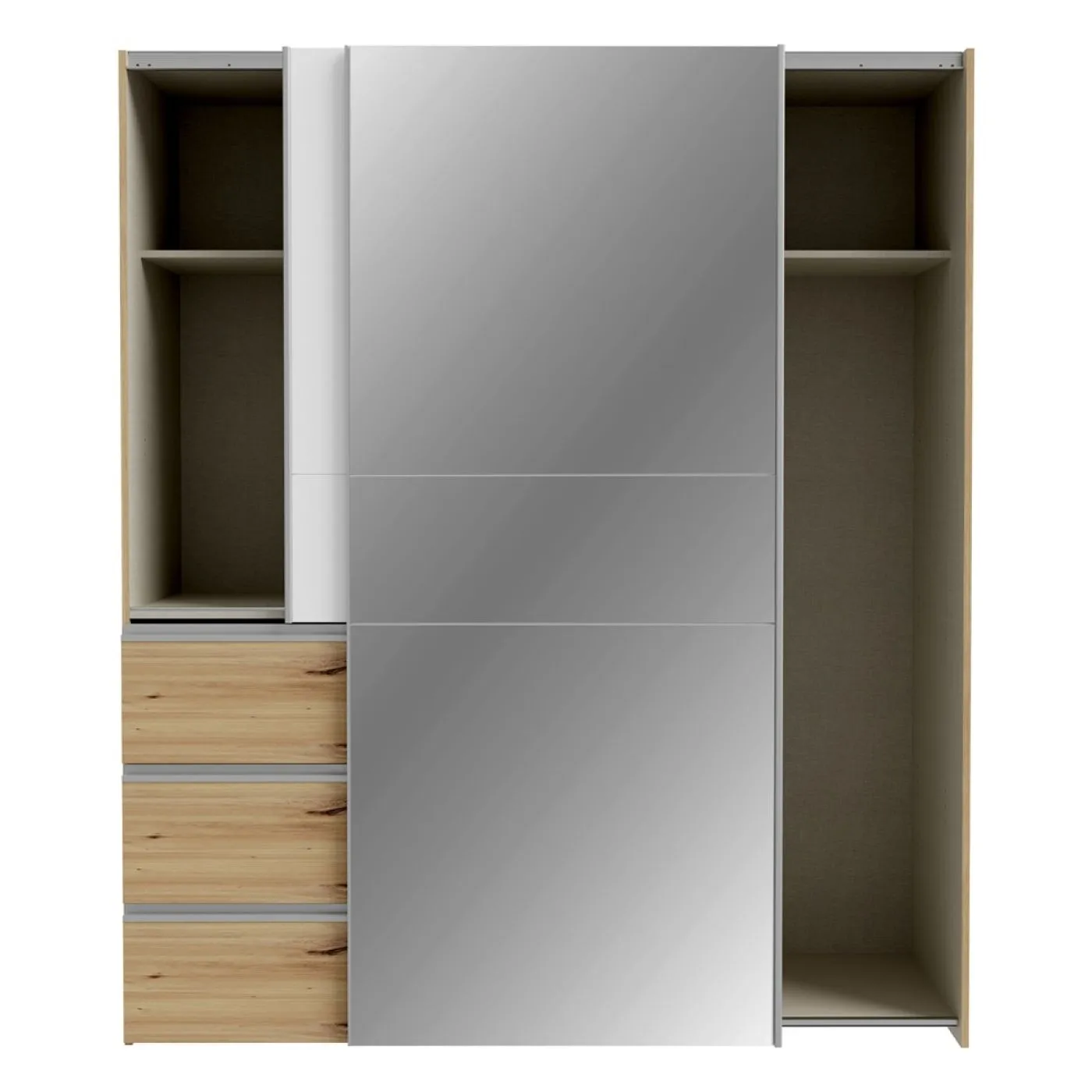 Kleiderschrank Schwebetürenschrank WINN 2 | 2-türig | Artisan Eiche / weiß