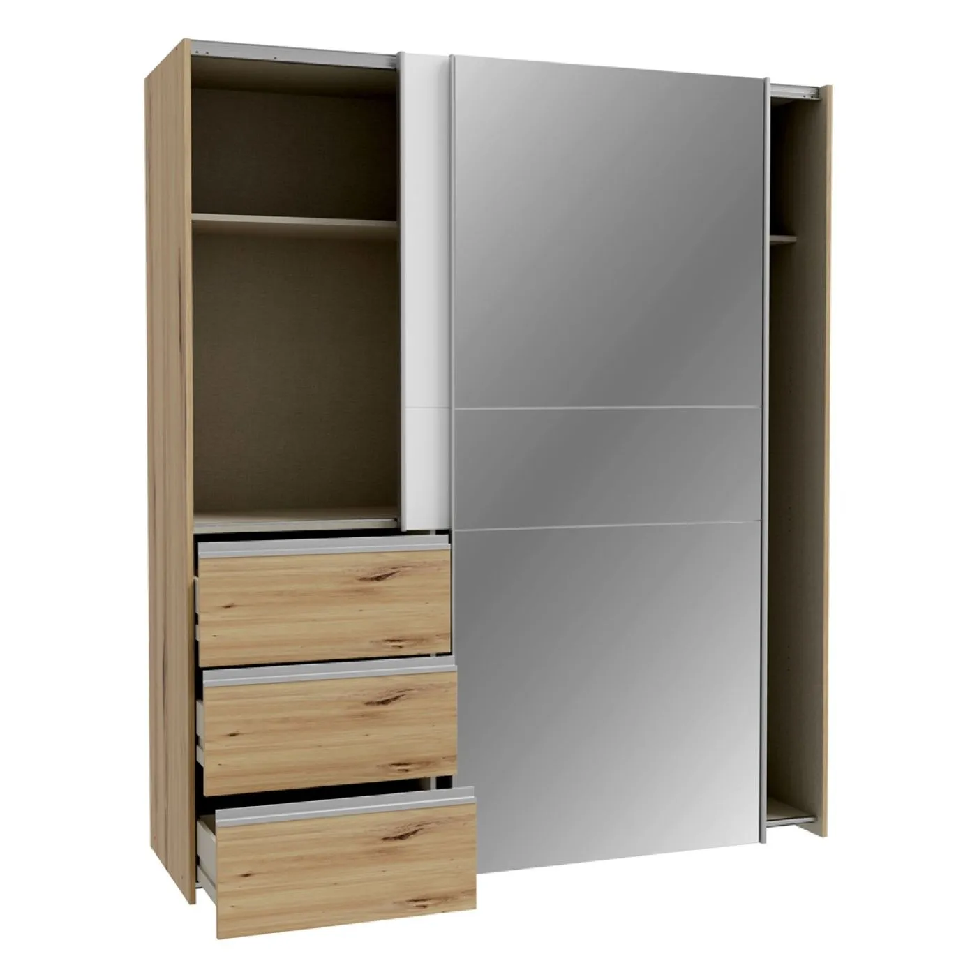 Kleiderschrank Schwebetürenschrank WINN 2 | 2-türig | Artisan Eiche / weiß