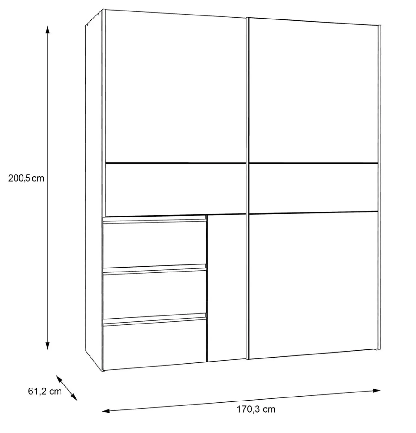 Kleiderschrank Schwebetürenschrank WINN 2 | 2-türig | Sonoma Eiche