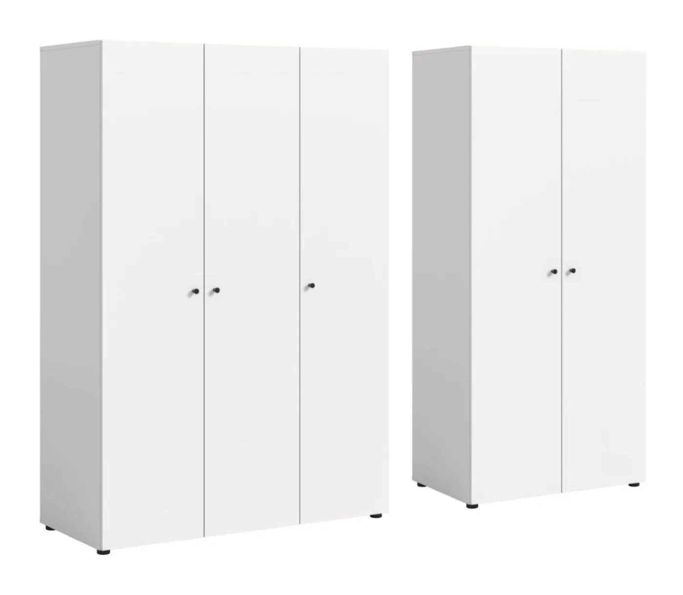 Kleiderschrank set Darwin | 2-teilig | mit 2 & 3 Türen | weiß