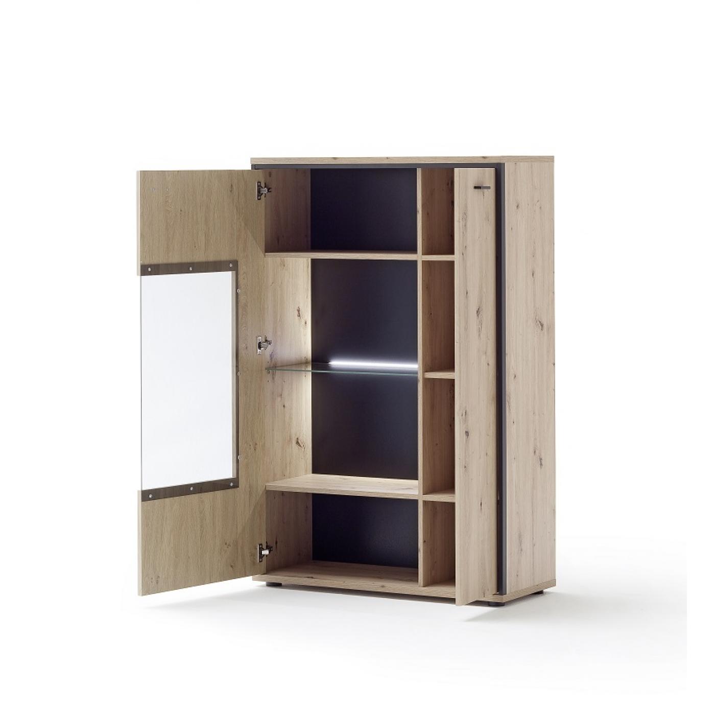 Kombi-Highboard Buenos Aires | Balkeneiche | LED Beleuchtung