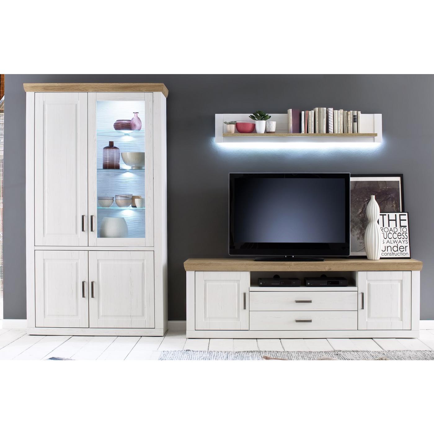 Kombi-Vitrine Brixen | Landhaus modern | Pinie Aurelio / Grandson Oak