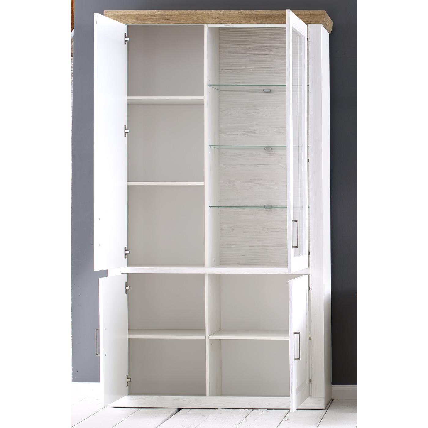 Kombi-Vitrine Brixen | Landhaus modern | Pinie Aurelio / Grandson Oak