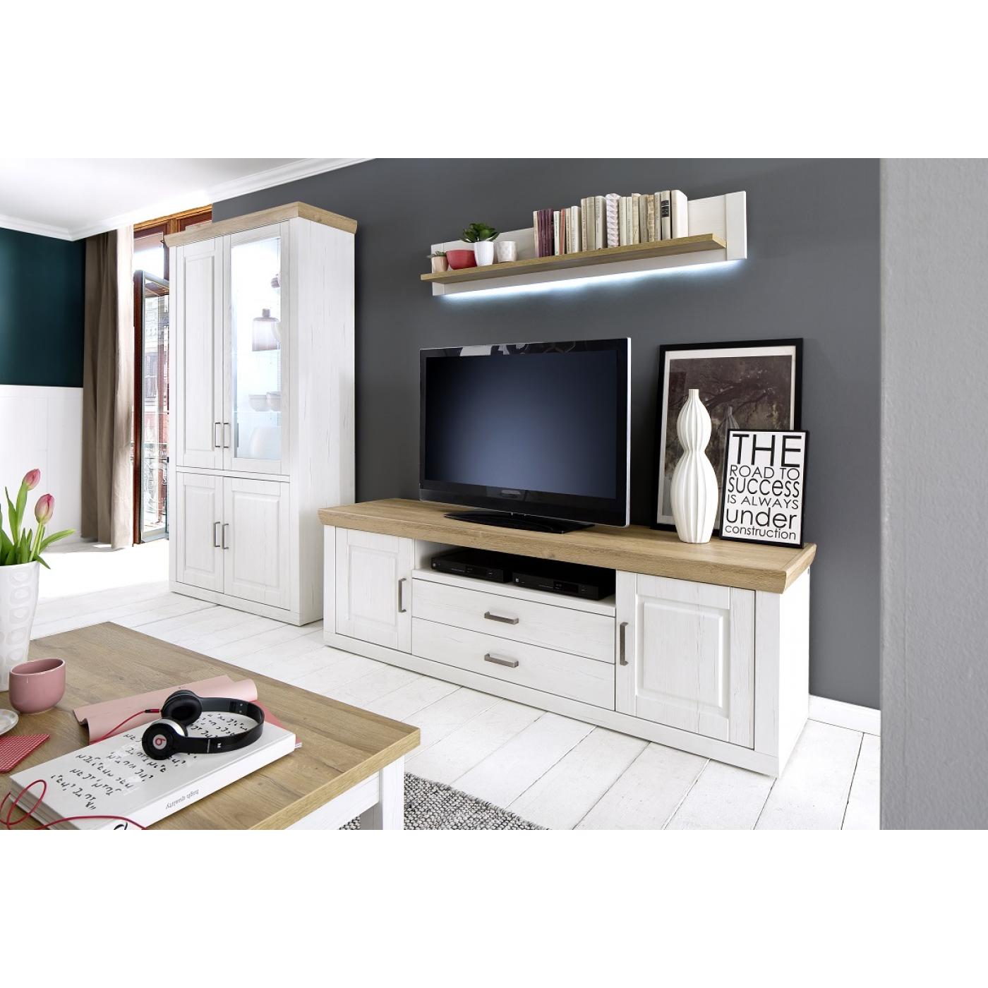 Kombi-Vitrine Brixen | Landhaus modern | Pinie Aurelio / Grandson Oak