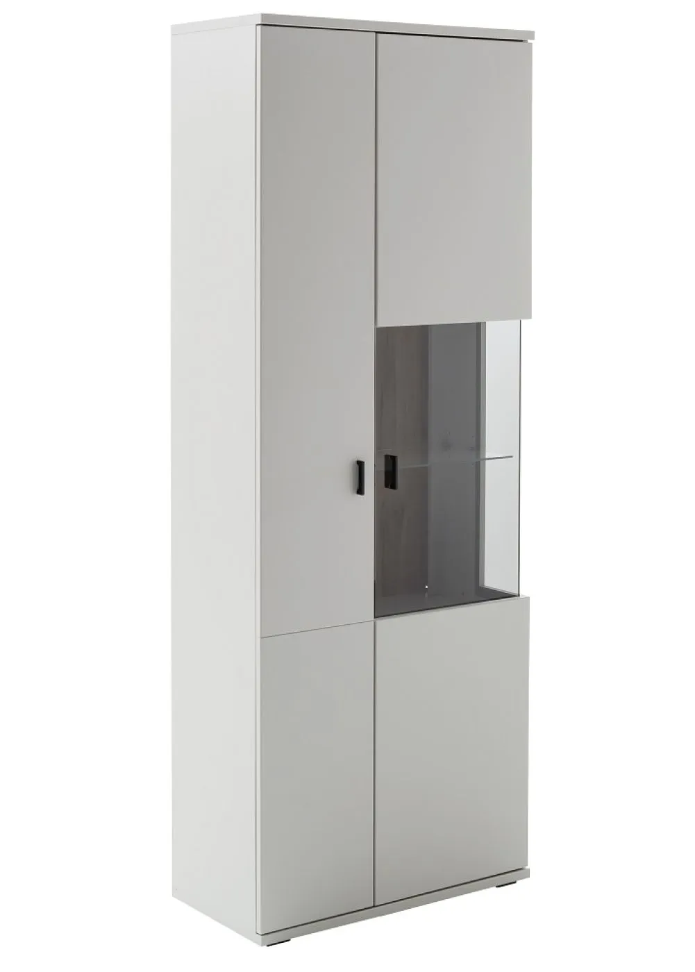 Kombi-Vitrine Lissabon | Modern White | optional LED Beleuchtung