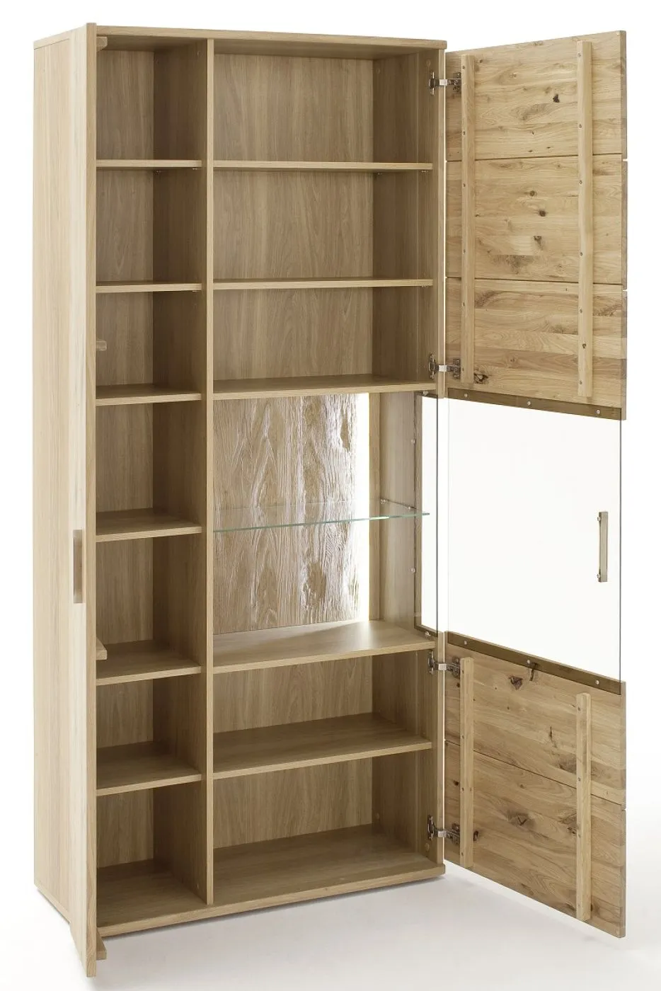 Kombi-Vitrine Santori | Eiche Bianco | ohne Beleuchtung