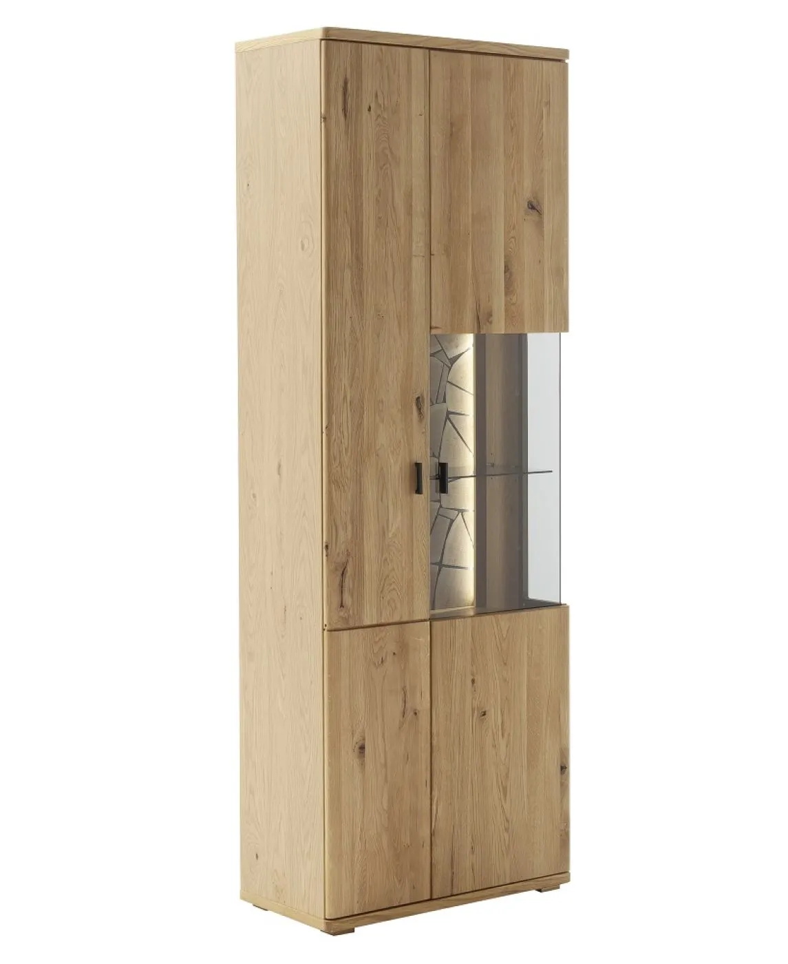 Kombi-Vitrine Venedig | Naturfarben / Wildeiche | optional LED Beleuchtung