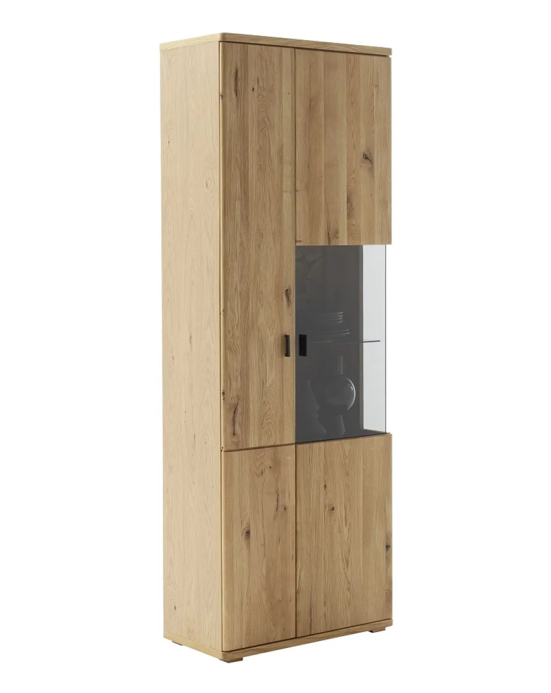 Kombi-Vitrine Venedig | Naturfarben / Wildeiche | optional LED Beleuchtung