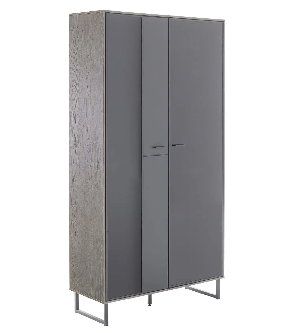 Kombi-Vitrine Venezia 2 | Softblack / Vulcano Eiche | optional LED Beleuchtung