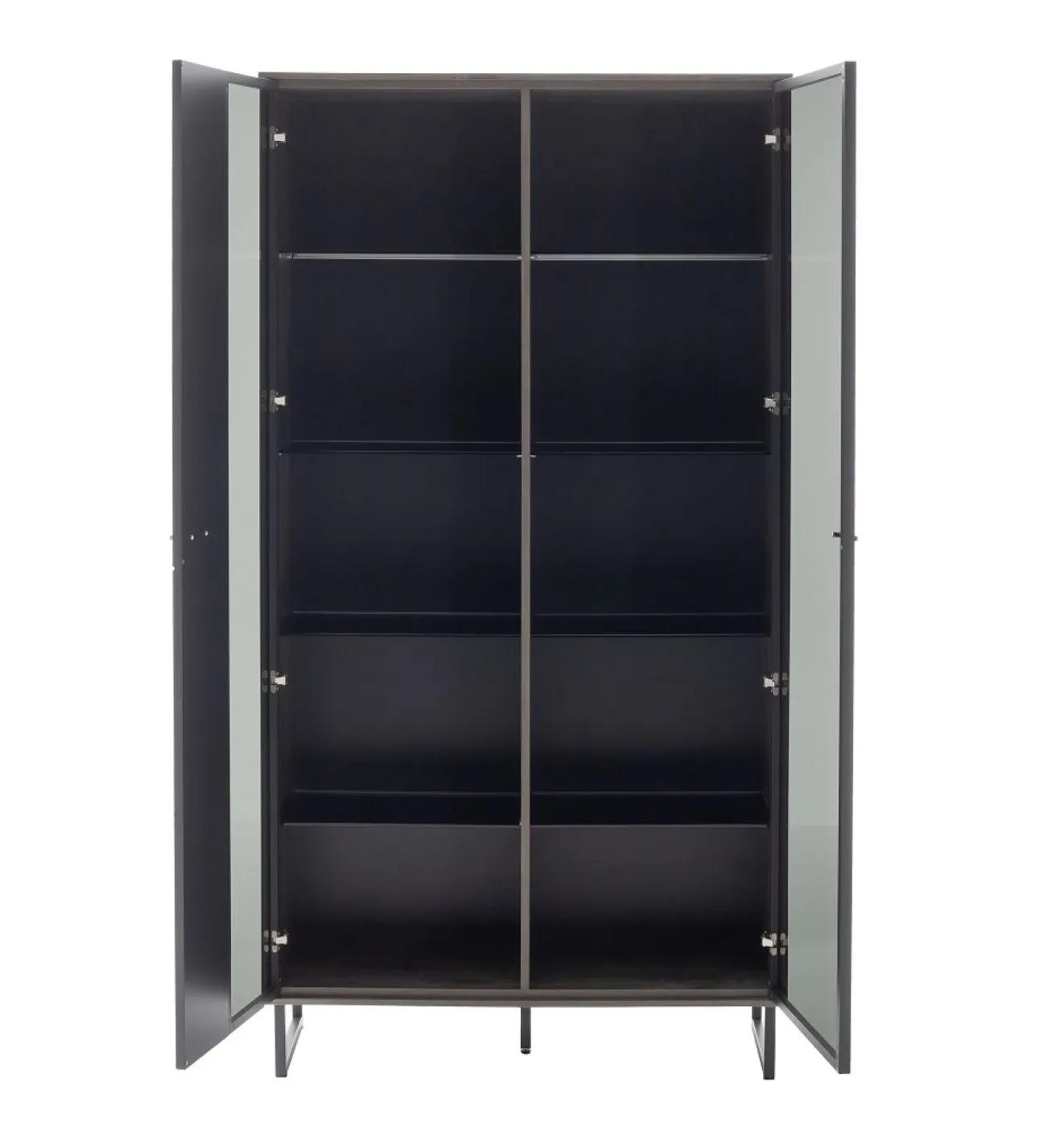 Kombi-Vitrine Venezia 2 | Softblack / Vulcano Eiche | optional LED Beleuchtung