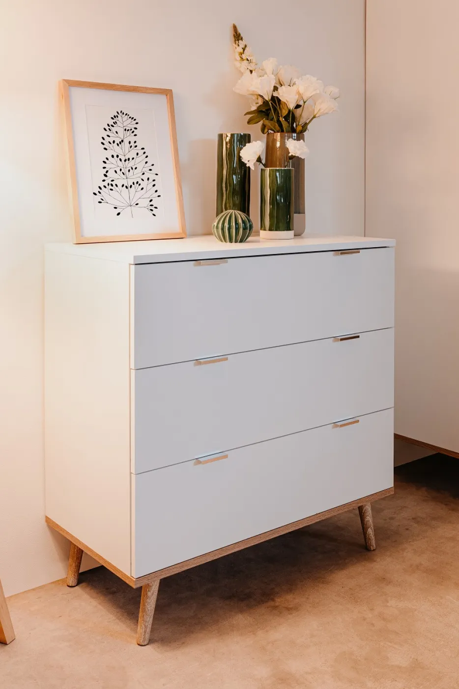 Kommode 1 Oslo | Skandinavisch | weiß / Sonoma Eiche