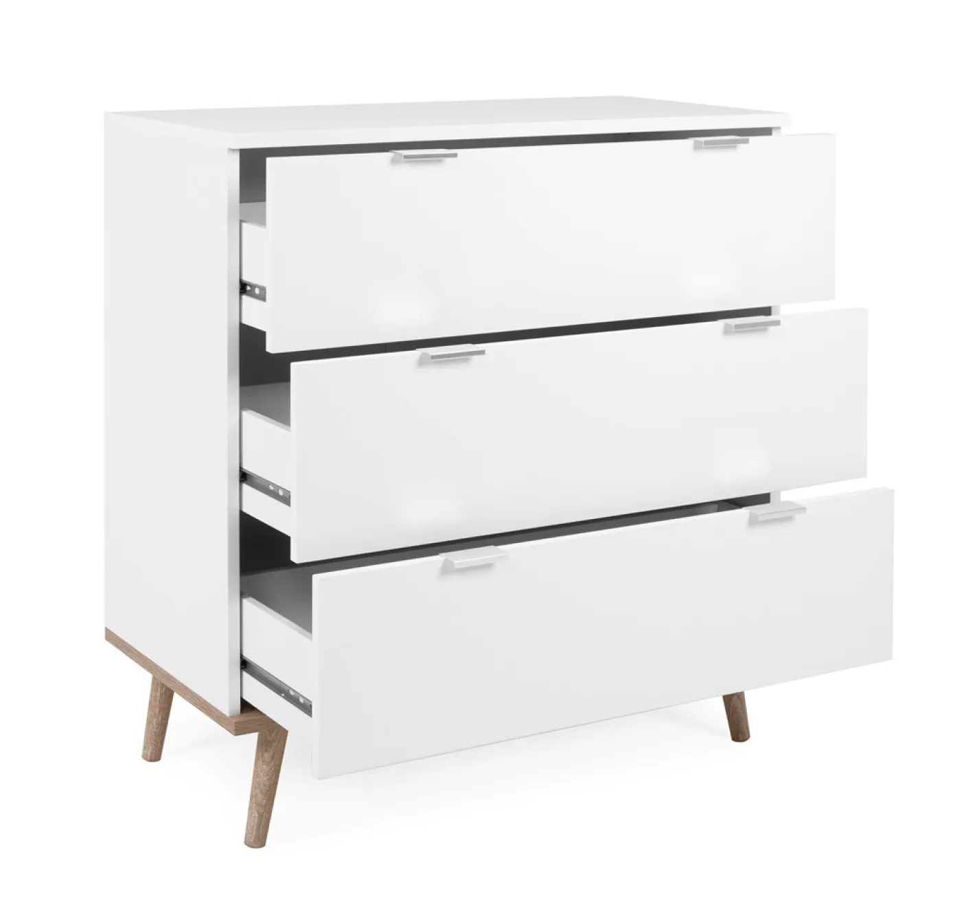 Kommode 1 Oslo | Skandinavisch | weiß / Sonoma Eiche