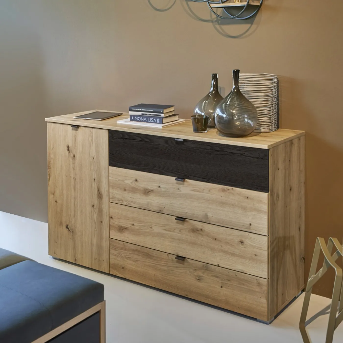 Kommode Apollon | mit Schubkästen | Eiche Artisan | 140 x 81 x 42 cm