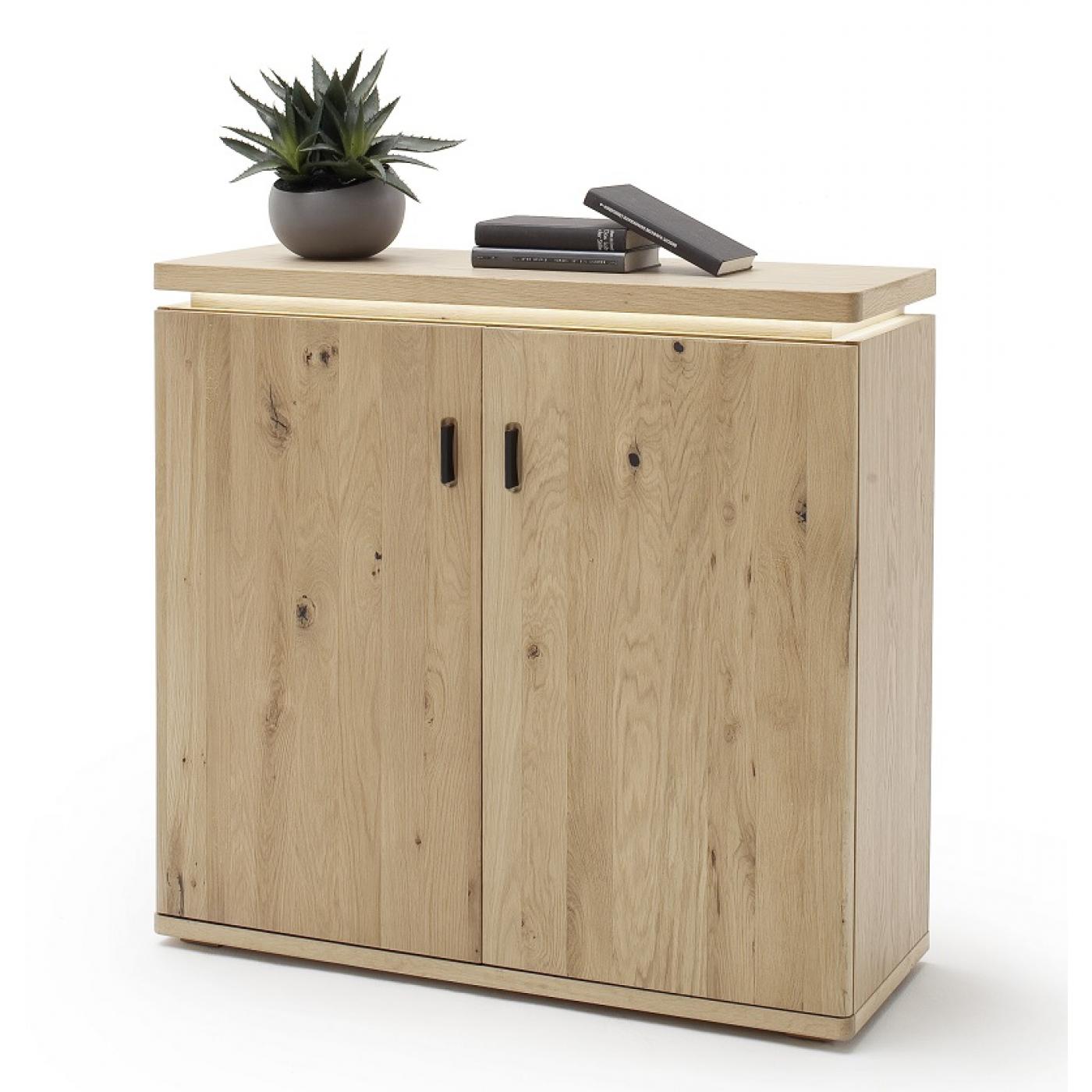 Kommode Barcelona | Balkeneiche Bianco / Eiche Bianco | inkl. LED Beleuchtung