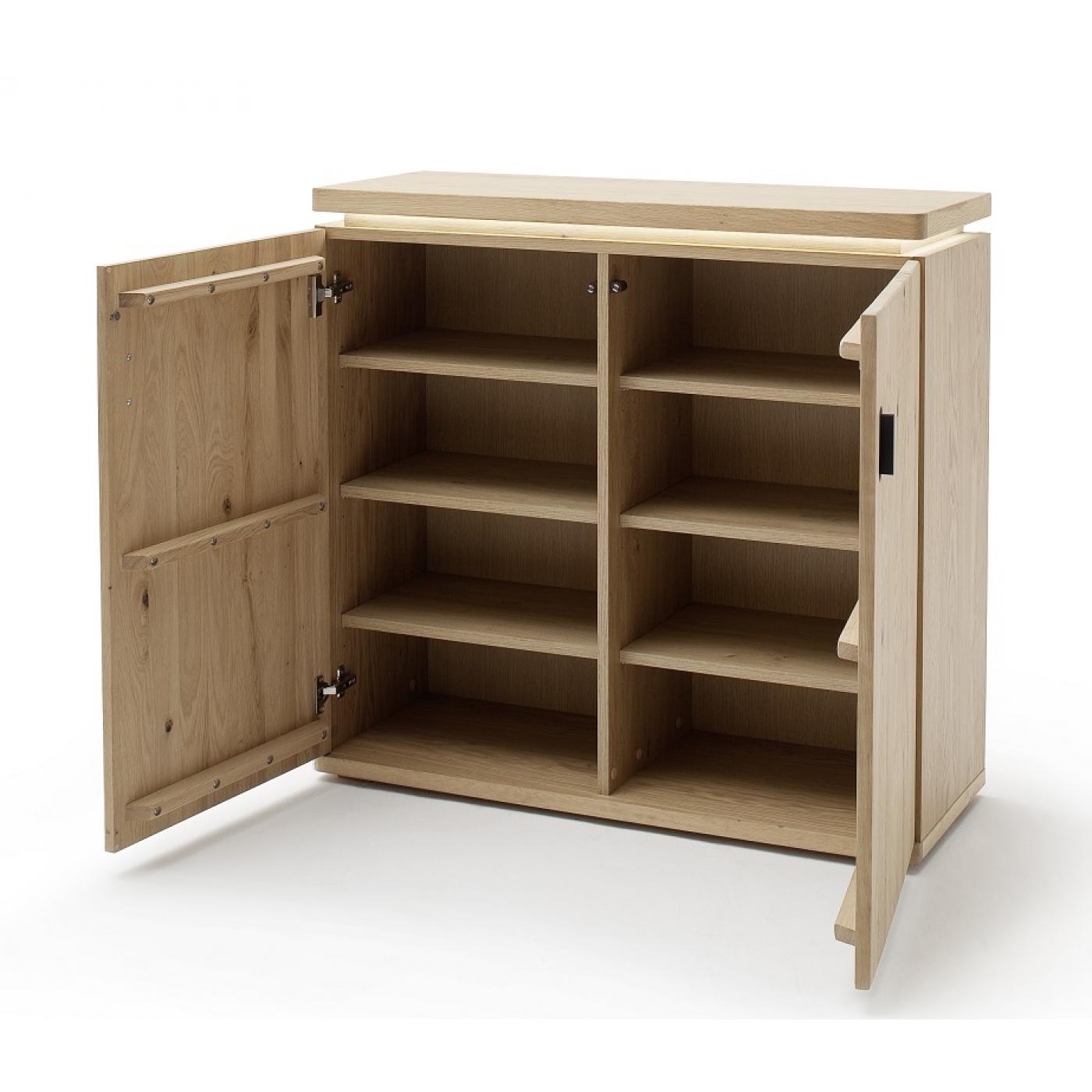 Kommode Barcelona | Balkeneiche Bianco / Eiche Bianco | inkl. LED Beleuchtung