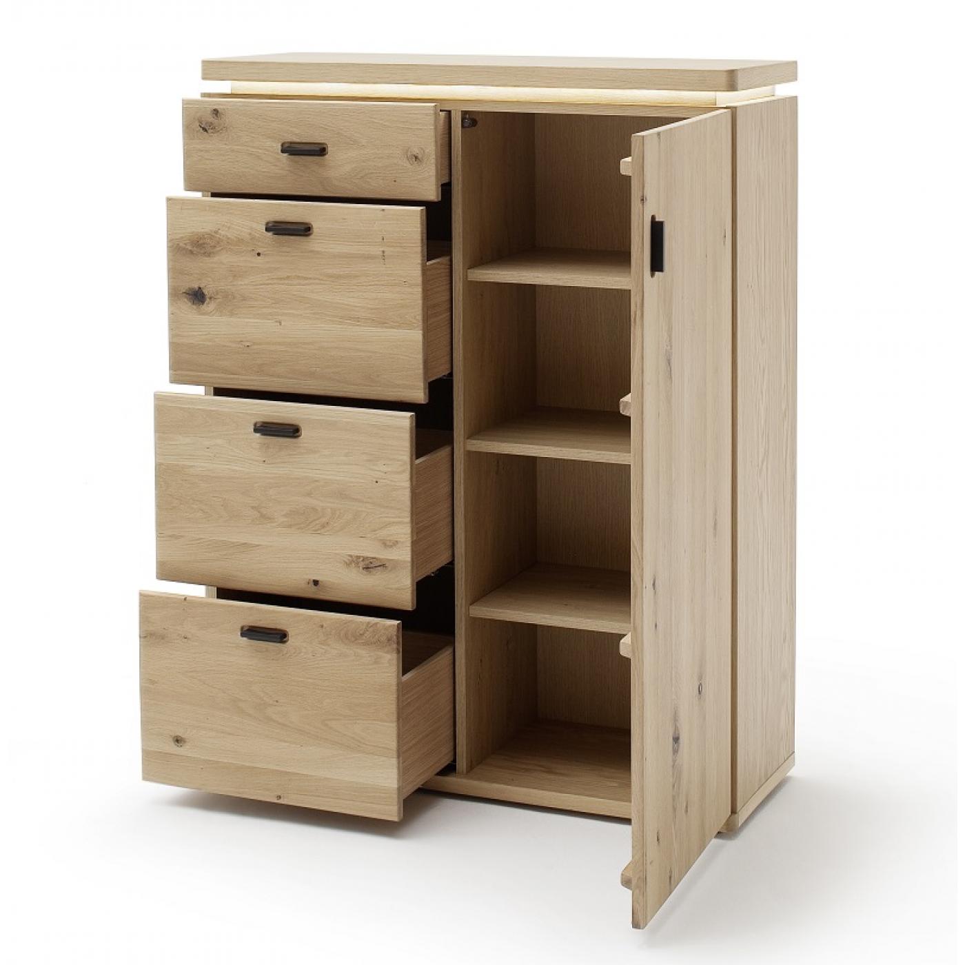 Kommode Barcelona 2 | Balkeneiche Bianco / Eiche Bianco | inkl. LED Beleuchtung