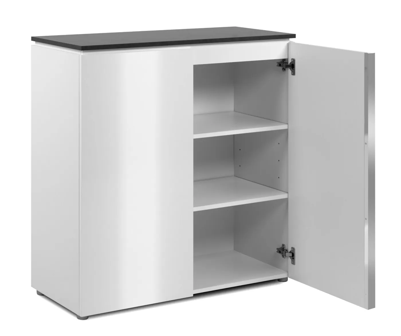 Kommode Brest | Matera / Weiß Hochglanz | 88,5 x 92 cm x 40 cm