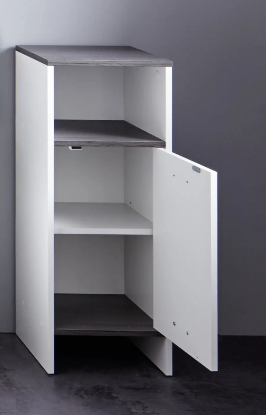 Kommode California | weiß / rauchsilber