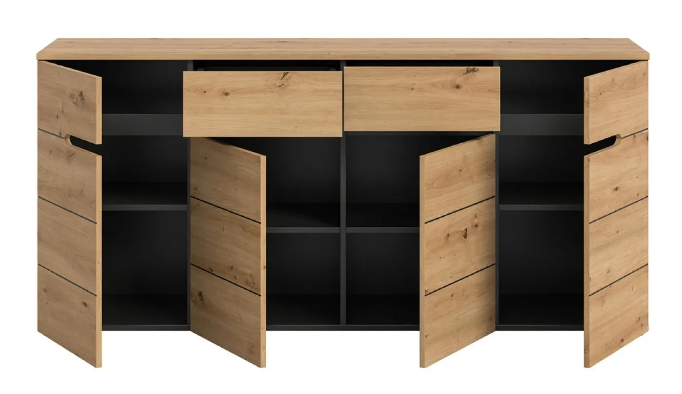 Kommode Canu 1 | Basalt grau / Artisan Eiche