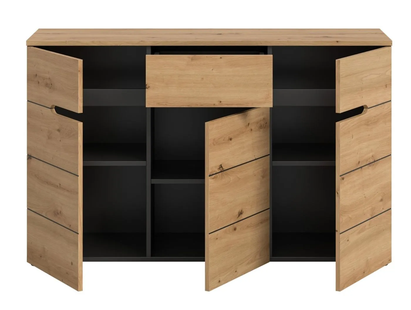 Kommode Canu | Basalt grau / Artisan Eiche