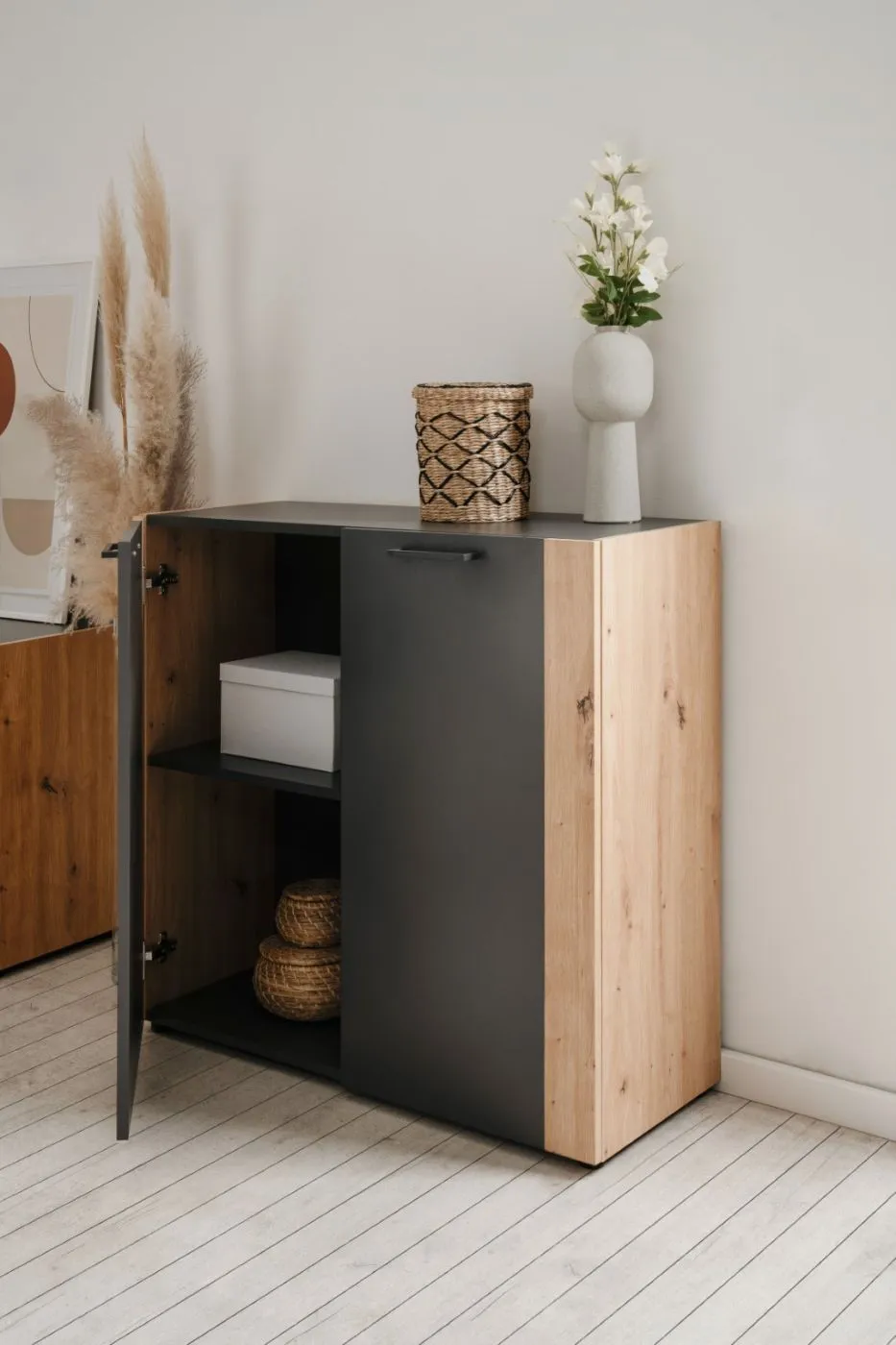Kommode Cento | anthrazit / Artisan Eiche