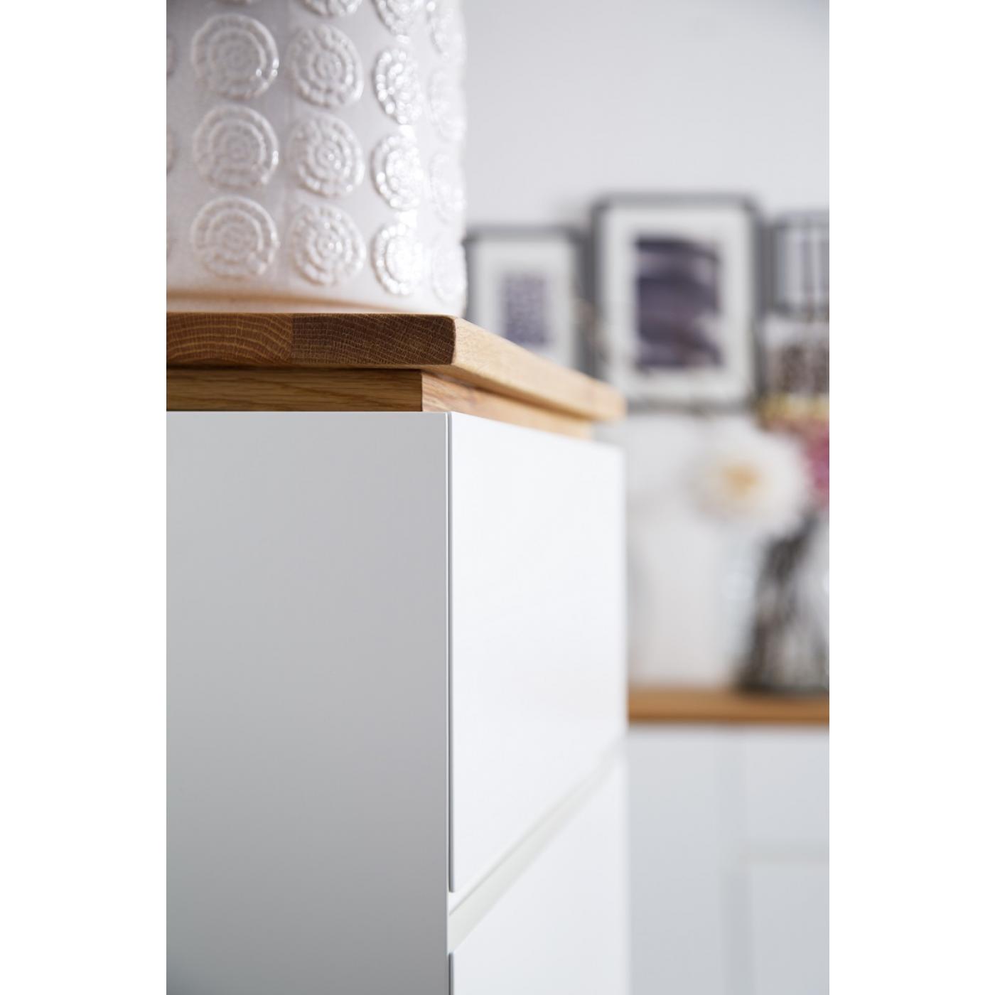 Kommode Chiaro | weiß matt / Asteiche massiv