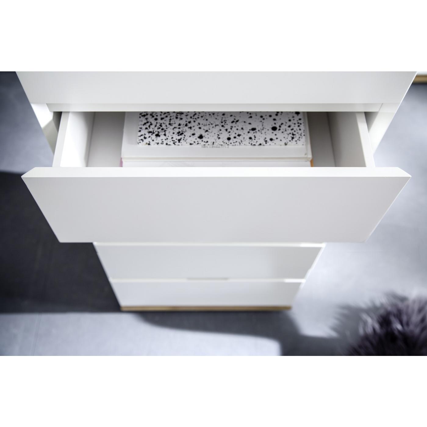 Kommode Chiaro | weiß matt / Asteiche massiv