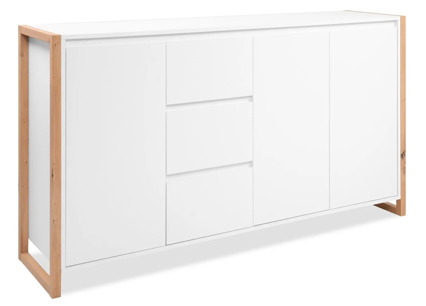 Kommode Denver (L) | mit Schubkästen | weiß / Artisan Eiche