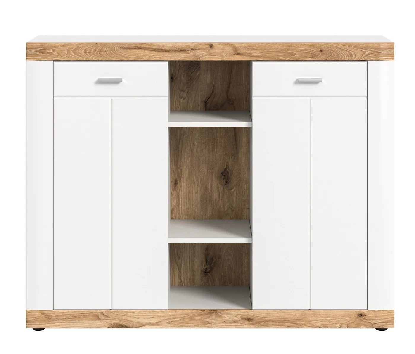 Kommode Laredo 2 | weiß / Nox Oak mit Beleuchtung