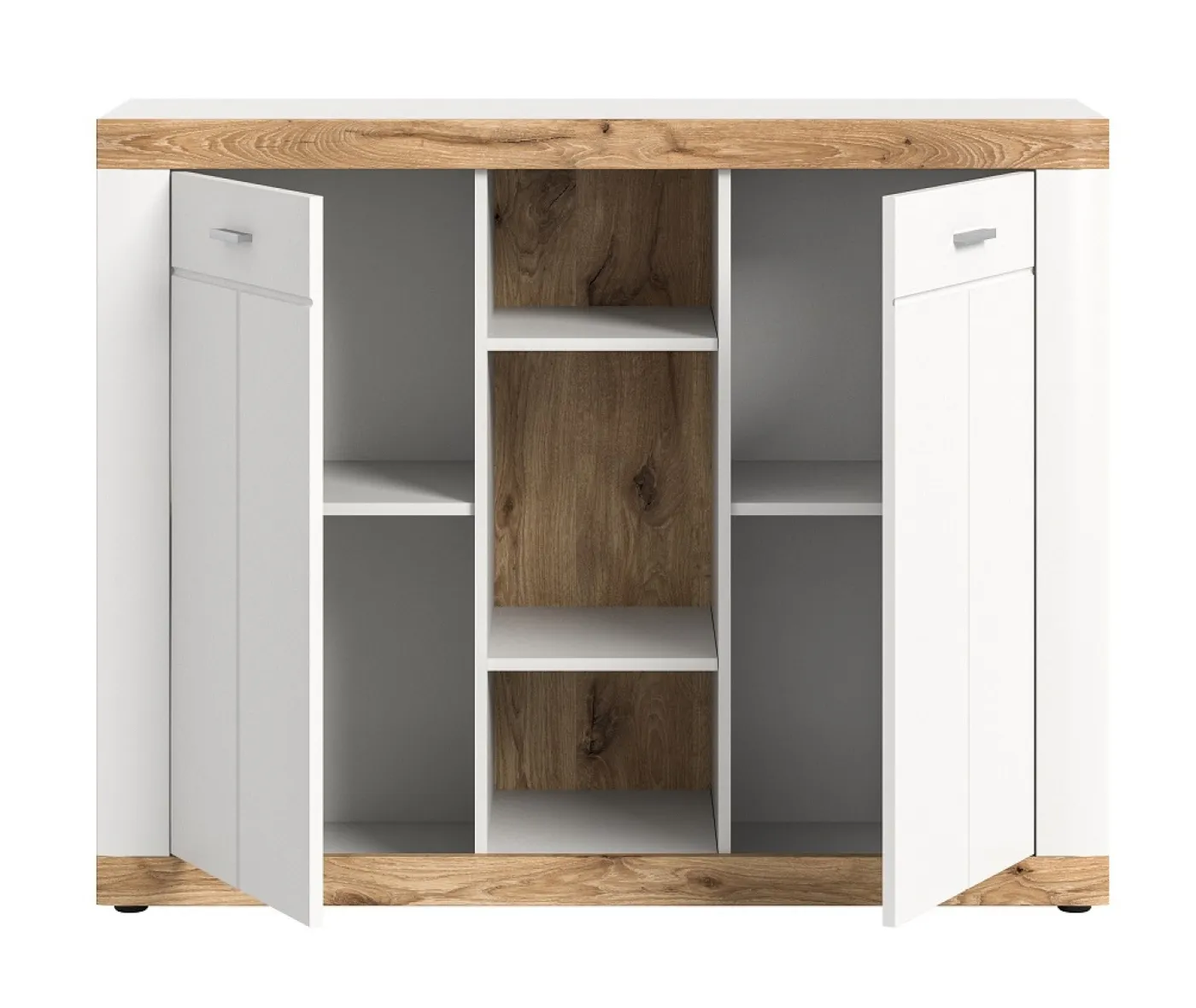 Kommode Laredo 2 | weiß / Nox Oak ohne Beleuchtung