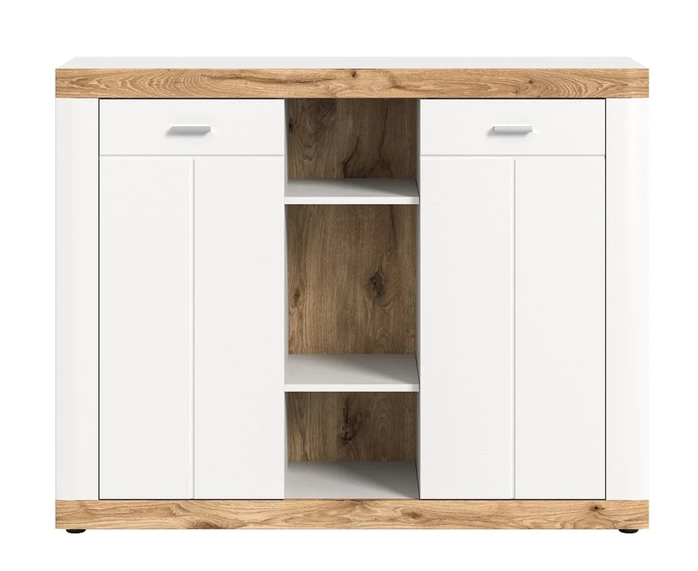 Kommode Laredo 2 | weiß / Nox Oak ohne Beleuchtung