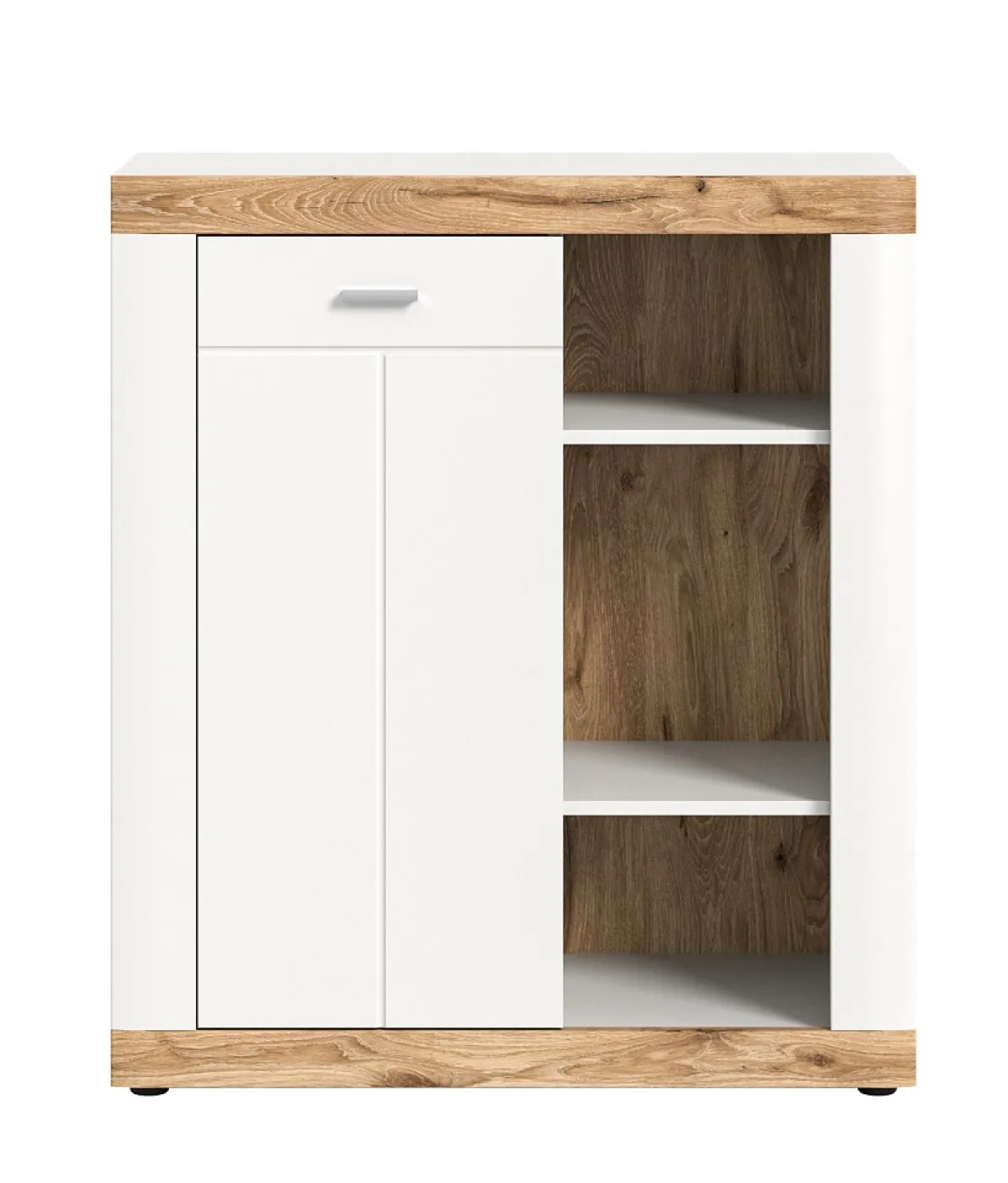 Kommode Laredo | weiß / Nox Oak mit Beleuchtung