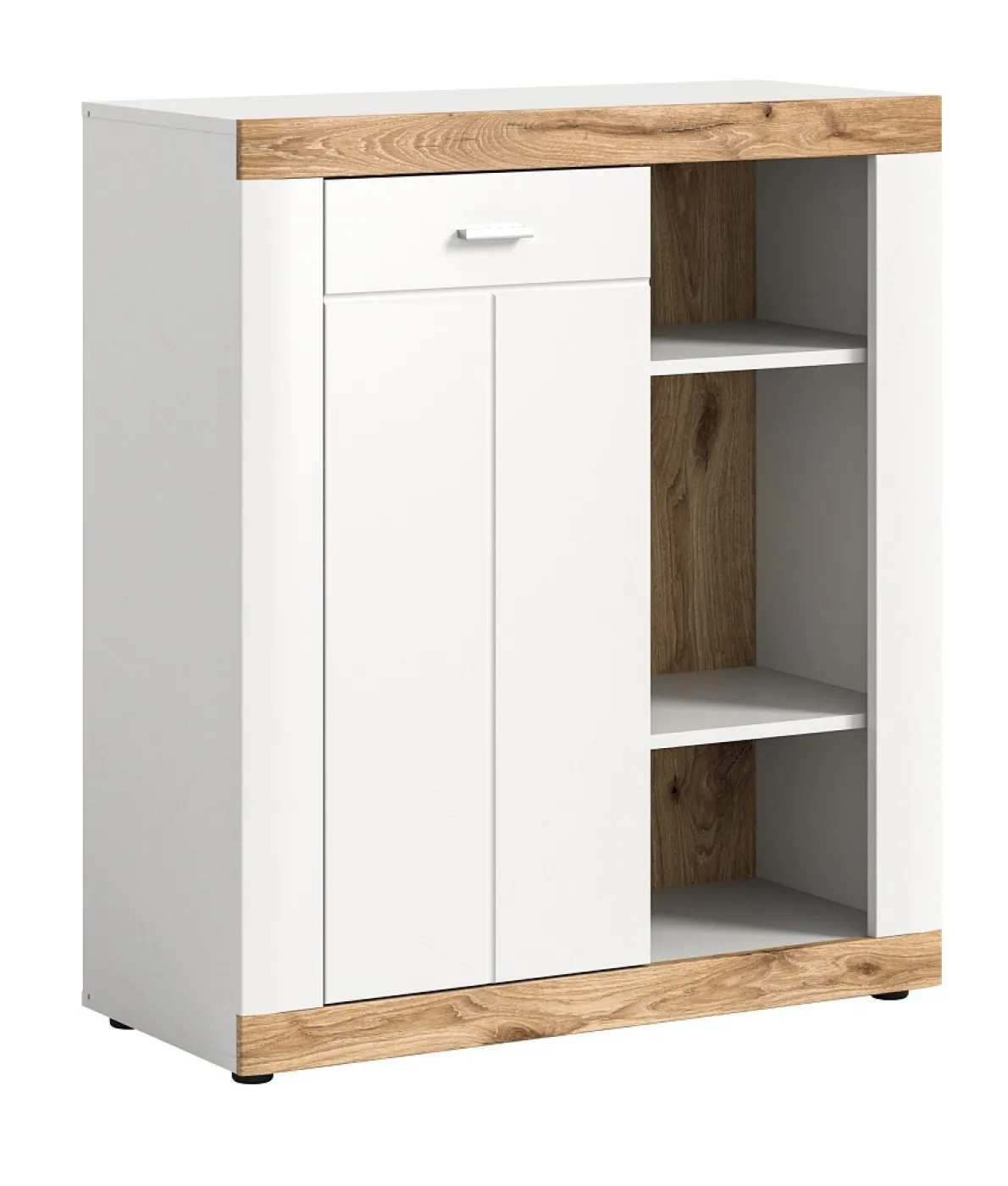 Kommode Laredo | weiß / Nox Oak mit Beleuchtung