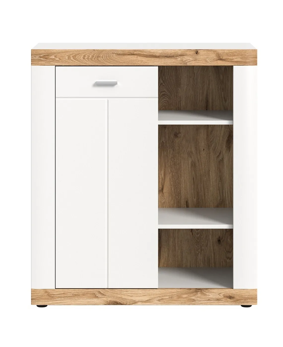 Kommode Laredo | weiß / Nox Oak ohne Beleuchtung