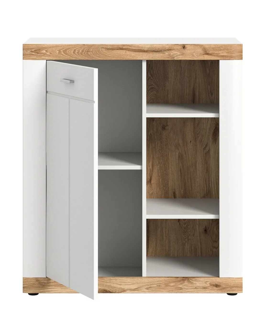 Kommode Laredo | weiß / Nox Oak ohne Beleuchtung