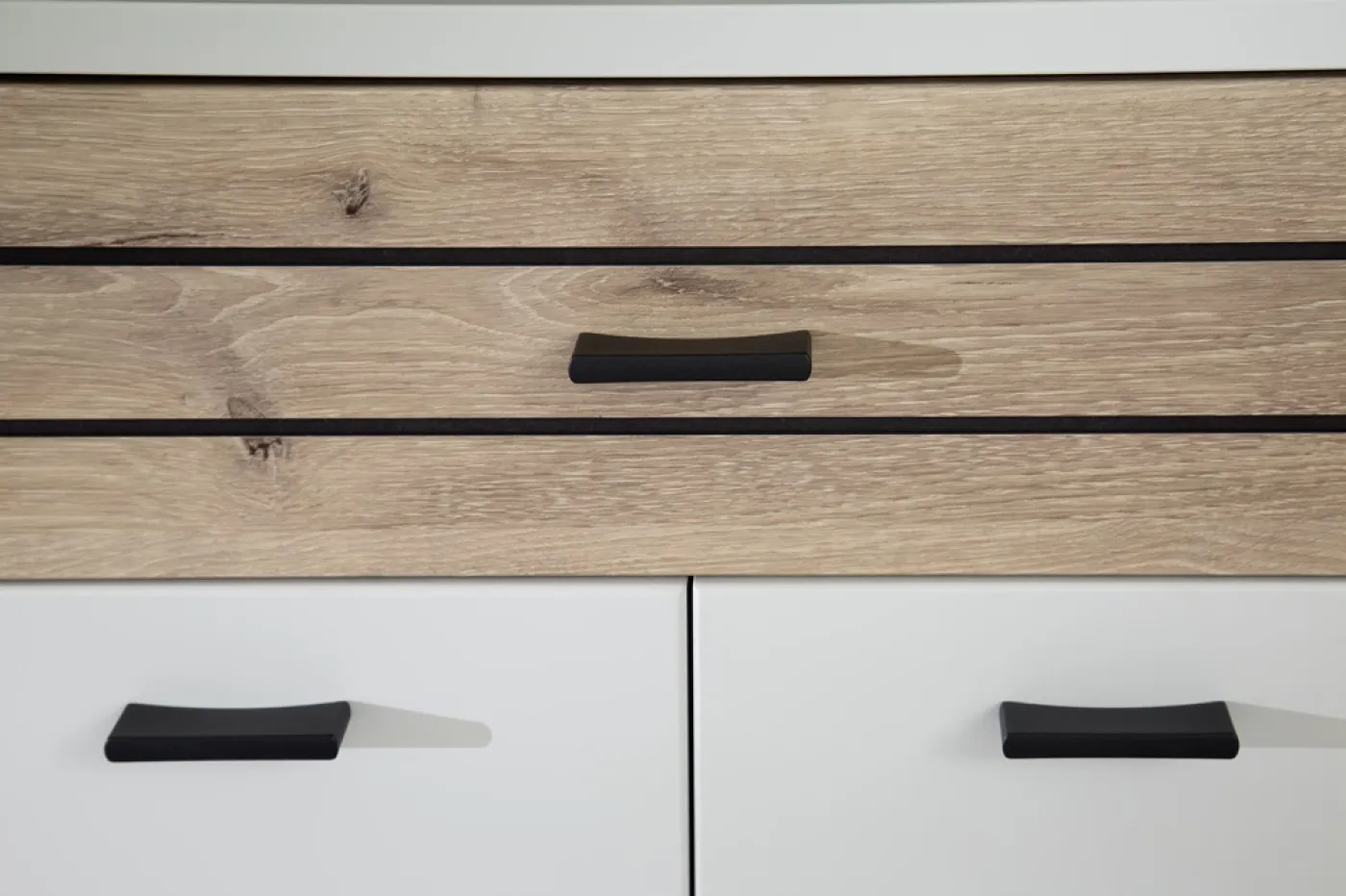 Kommode Mantena | Modern white / Viking Oak