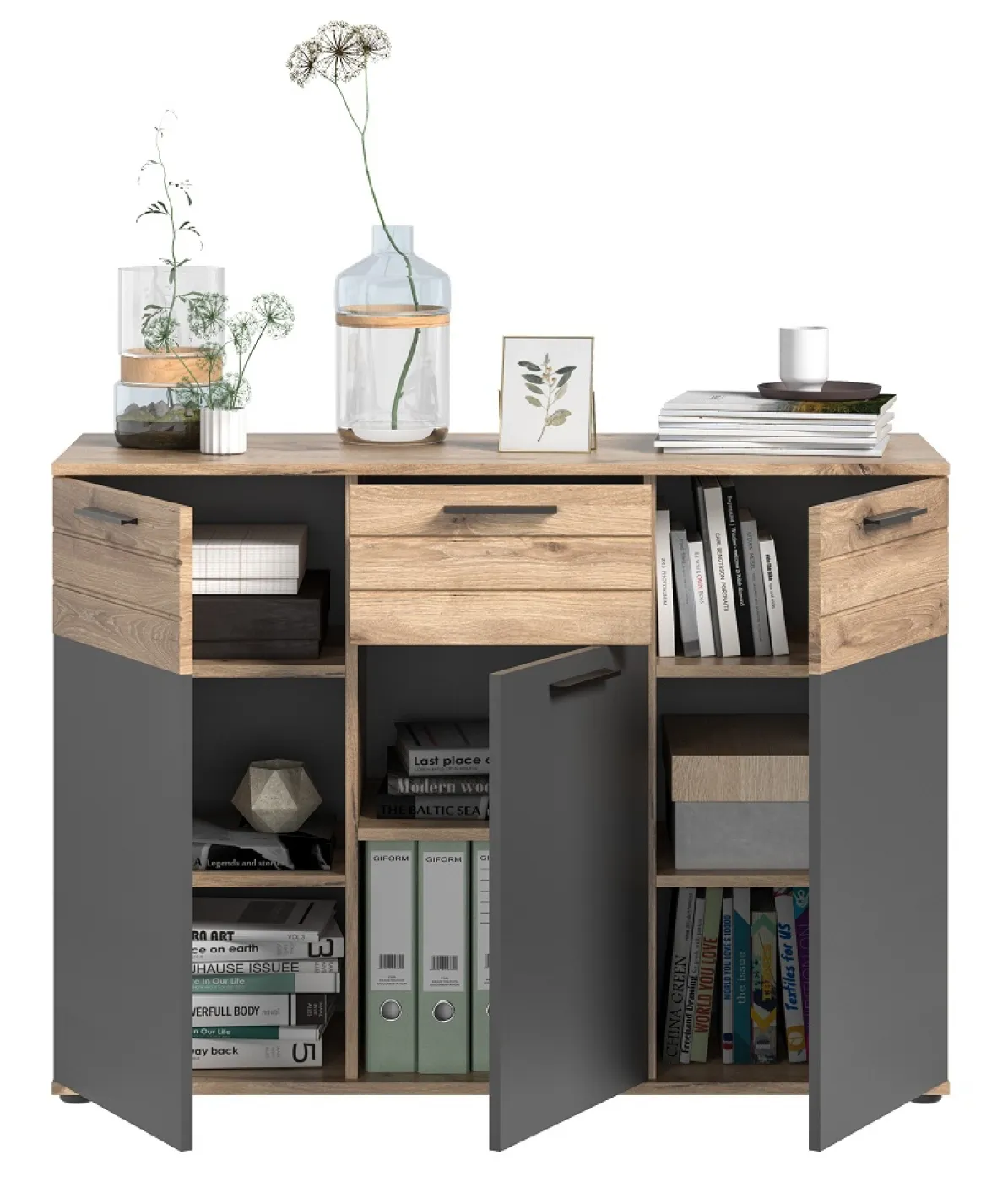 Kommode Mason 1 | Nox Oak / Basalt Grau