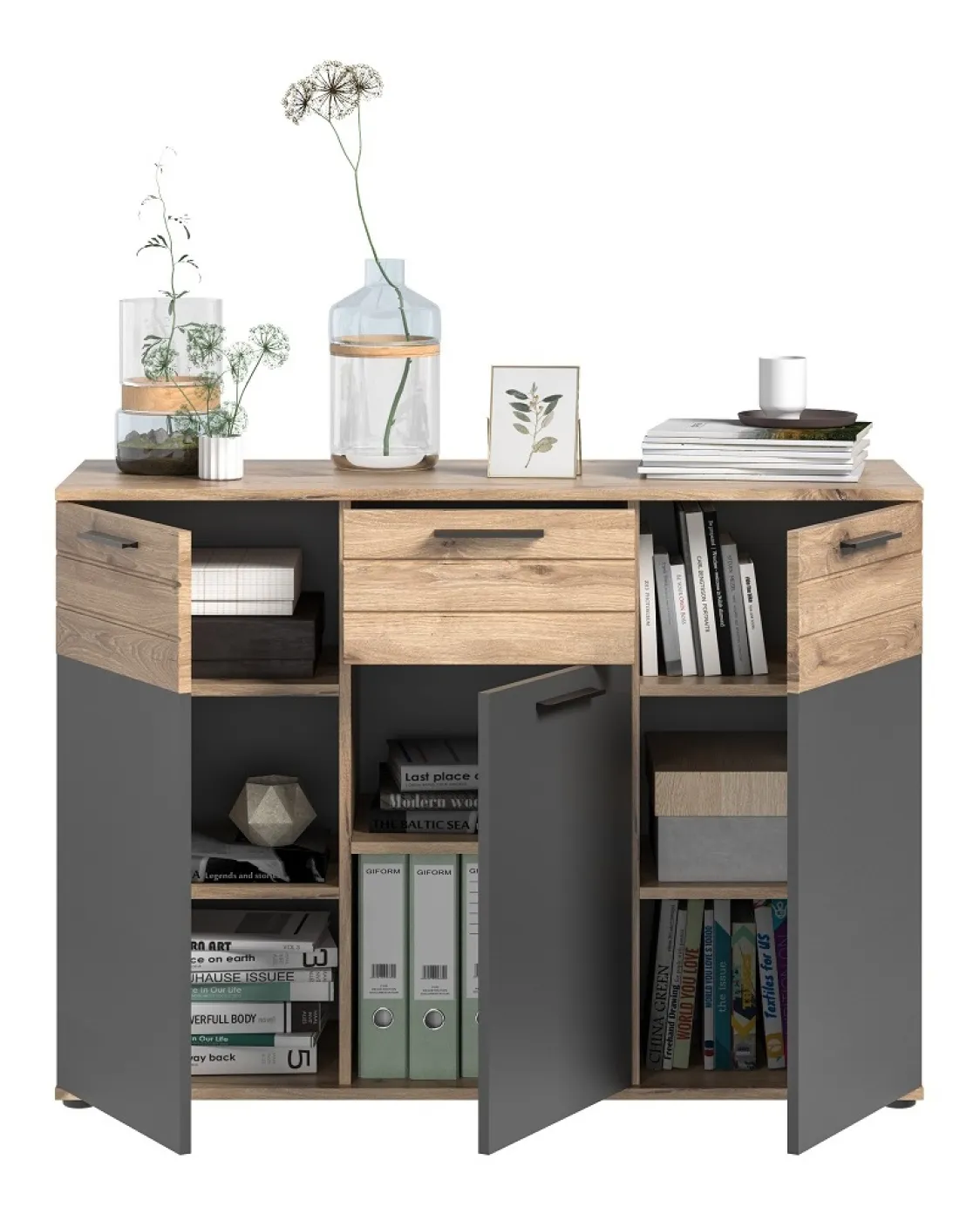 Kommode Mason 1 | Nox Oak / Basalt Grau