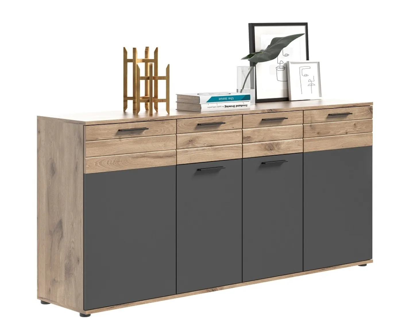 Kommode Mason 2 | Nox Oak / Basalt Grau