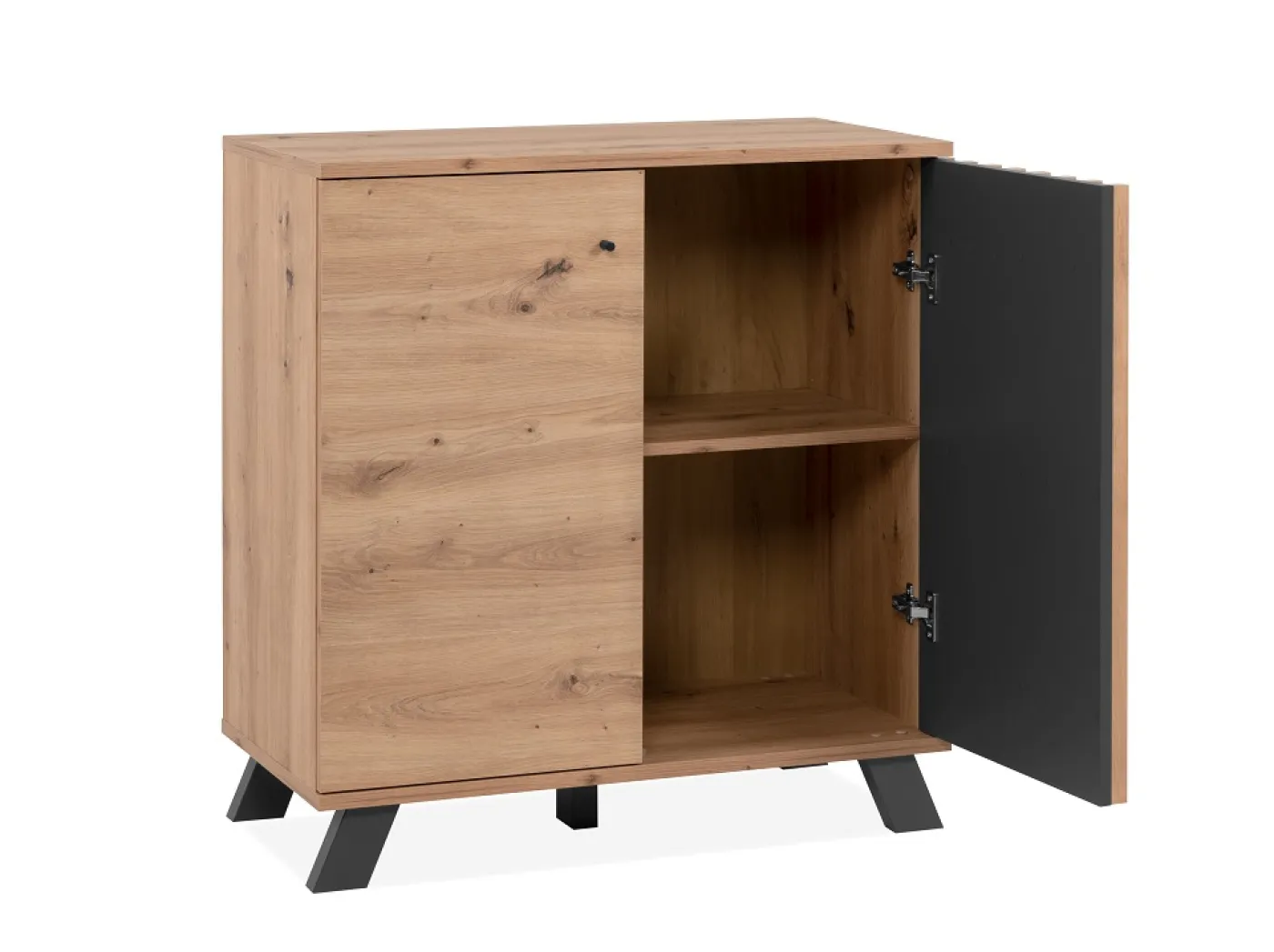 Kommode Medan | mit 3D-Lamellen | Artisan Eiche / anthrazit