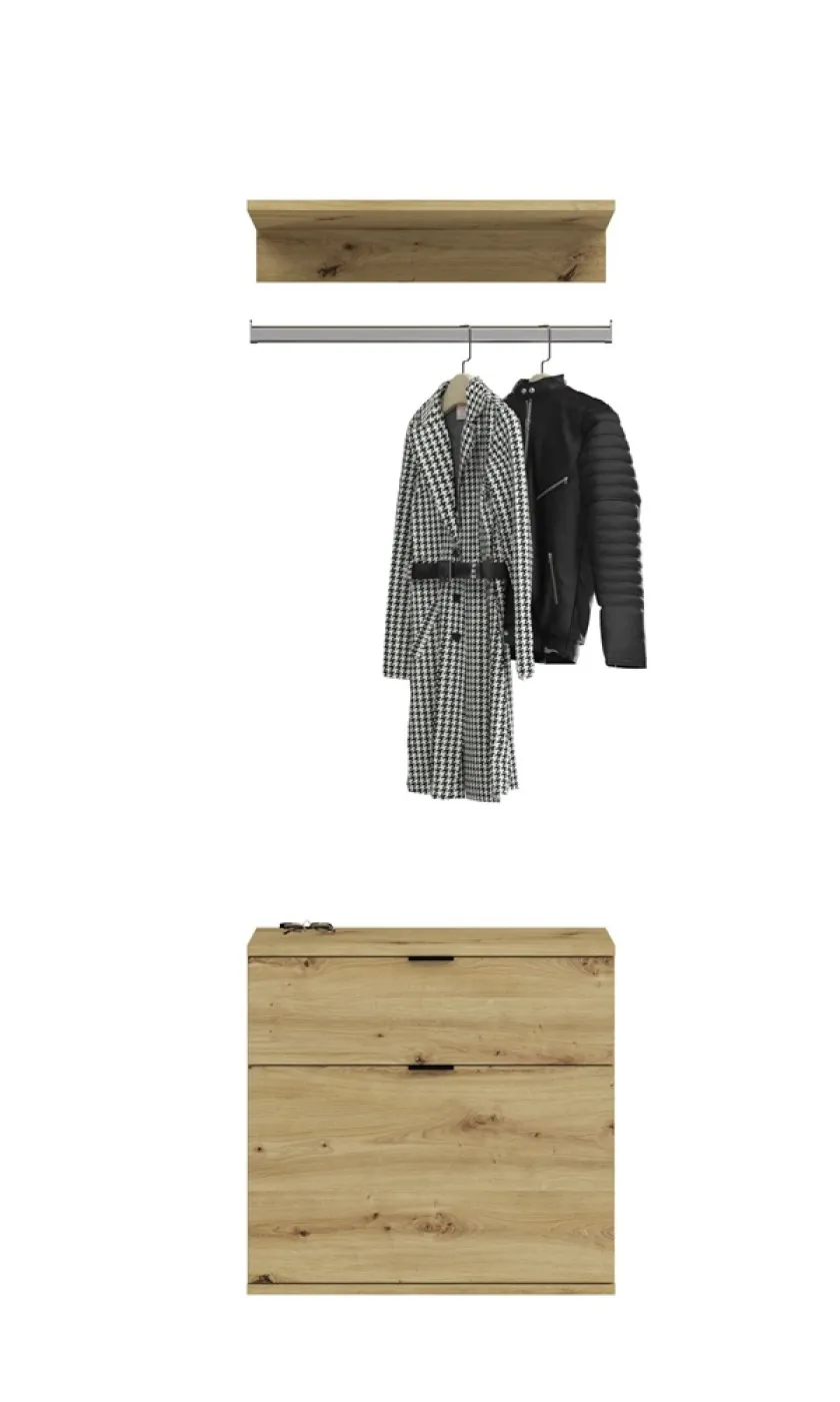 Kommode mit Garderobenstange Projekt X | Artisan Eiche